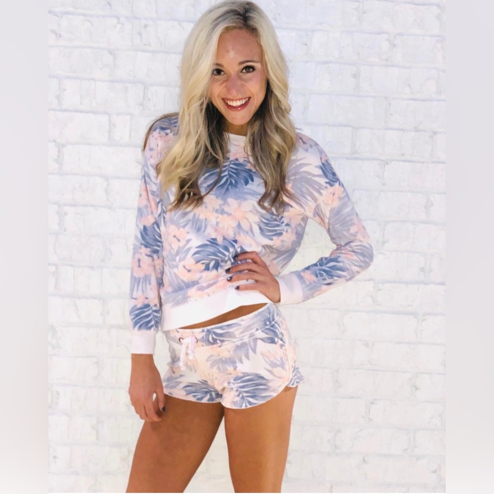 Vintage Havana Cropped Floral Sweatshirt Size Small